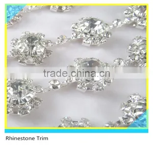 Rhinestone Cake Bling Clear 888 Crystal Silver Plated Claw Trimming thumbnail-3