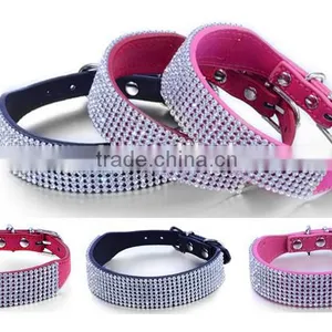 Pet Supplies Wholesale Imitation Leather Mesh Diamond Pet Dog Collar thumbnail-2
