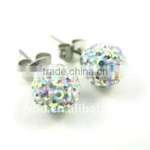 8MM CLAY BALL WITH CLEAR AB CRYSTAL thumbnail-1