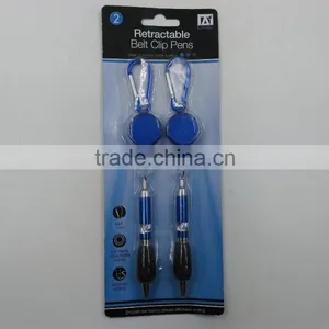 Retractable Reel Ballpen With Belt Clip Key Ring thumbnail-1