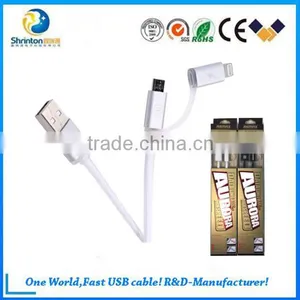 2 in 1 USB to Micro Usb + Aapple Lighting 1M Data Cable thumbnail-1