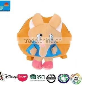 Chilren Adjustable Straps Zippered Plush Elephant Backpacks Yellow thumbnail-1
