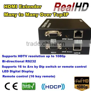 2016 China Hottest 16X16 120m Coax HDMI Extender With IR+RS232+Remoter thumbnail-1