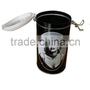 Airtight Round Tin Box With Clear Pvc Window and Lock thumbnail-2