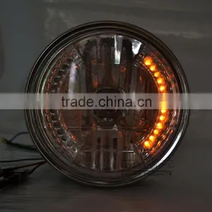 BJ-HL-008 Wholesale Sport Bike Amber Round Black 35W 26 LED Headlight Motorcycle thumbnail-4