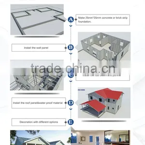 Hot Sale!!2016 New Design Prefab House, Fire Proof Fiber Cement Board House With Low Cost thumbnail-3