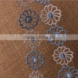 Two-tone Flower Pattern Chemical Hollow Lace Trim for Accessory and Garment thumbnail-4