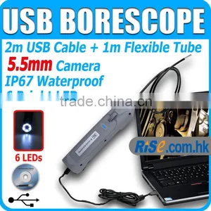 Mini USB 1M Tube 5.5mm Slim Borescope 6 LED Snake Endoscope Inspection Camera thumbnail-1
