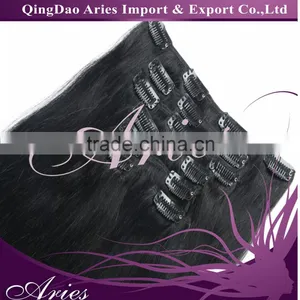 20 Inch 100% Brazilian Human Hair Weave, Natural Straight Clip In Human Hair Extensions thumbnail-4