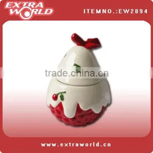 Cherry Ceramic Christmas Candy Jars thumbnail-1