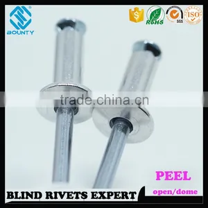 HIGH QUALITY OPEN END FACTORY DOME HEAD AL/ST PEEL BLIND RIVETS thumbnail-3