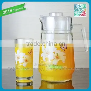 Machine Made 1.6L Glass Juice Pitcher Home Use Large Capacity Glass Juice Pitchers thumbnail-1