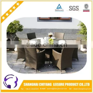 6-seater Rattan Dining Table Garden Furniture thumbnail-1