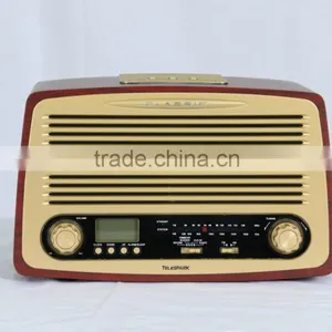 2015 Portable Wooden Retro Desktop Alarm Clock Radio thumbnail-1