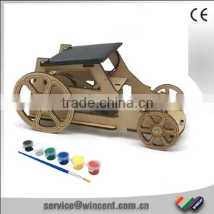 Kids Toy Vechicle Solar Energy Wood 3D Puzzle thumbnail-1