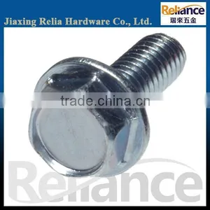 Zinc Plated Full Threaded Unslotted Hex Washer Head Machine Screw thumbnail-1