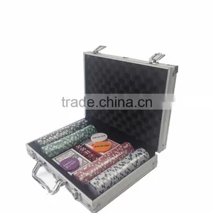 13.5g 500 Pcs Clay Cosmetics Casino Poker Chip Set With Aluminun Metal Case Roulette Chips Set thumbnail-1