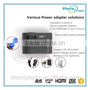 UNIC Cheap Pico Used Mini HD 1080P LED Projector With Battery Home Cinema Projectors thumbnail-2