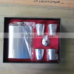 8oz Sanding Hip Flask With Small Funnel and 4pcs Cup in Gift Paper Box thumbnail-2