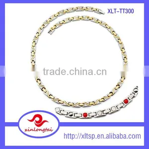 Custom Length Gold Chain Necklace Designs With Energy Magnetic Element thumbnail-1