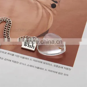 Oval Shape Glass Pendant Necklace Dandelion Wish Necklace thumbnail-6