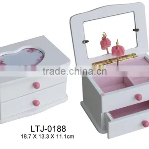 Beautiful Handmade White Wooden Jewelry Music Box thumbnail-1