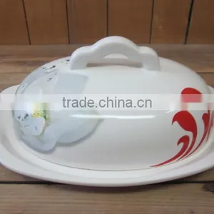 DFC Customizable Ceramic Butter Dish / Bread Plate With Cover thumbnail-1