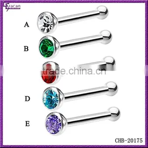 Wholesale Fashion Made In China Colorful Stone Stud Body Jewelry Piercing Nose thumbnail-1