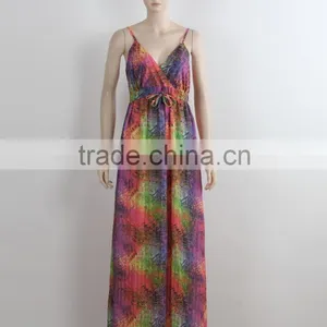 F5S40357 Women Long Print Party Dress thumbnail-1