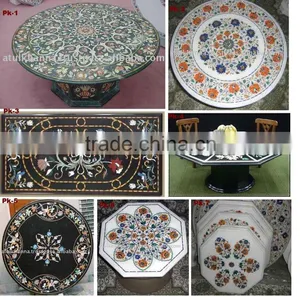 Marble Inlay Dining Table thumbnail-1