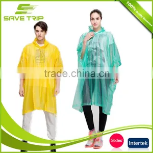 Universal Size Womens Men Kids Disposable Waterproof Yellow Rain Coat thumbnail-1