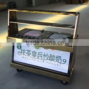 Frozen Yogurt Fruit Ice Cream Rolls Making Machine With Real Fruit thumbnail-1