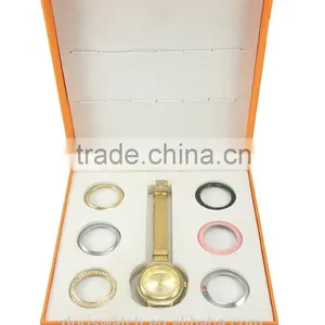 New Mdoels for Watch Packing Boxes Orange Case for Gift Set Watch With Many Colorful Changeable Bezals Paper Boxes thumbnail-2