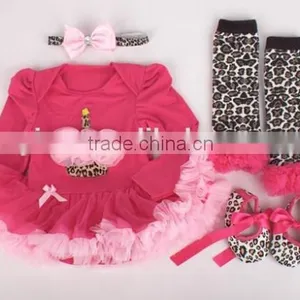 Children Frocks Flower Tutu Dress Cotton Long Sleeves Flower Tutu Dress thumbnail-2