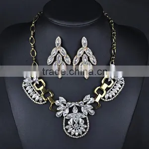 Fashion Crystal Alloy Necklace Earring Set Jewelry thumbnail-1