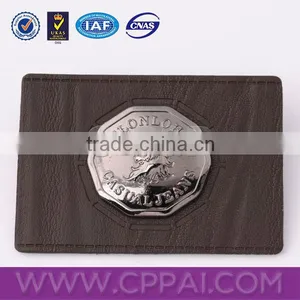 Round Metal Logo Jeans Leather Label for Pants thumbnail-1