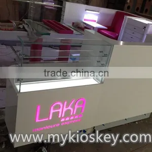 Factory Made Nail Kiosk | Shopping Mall Nail Kiosk Design | Manicure Table With Nail Dust Collector for Sale thumbnail-3