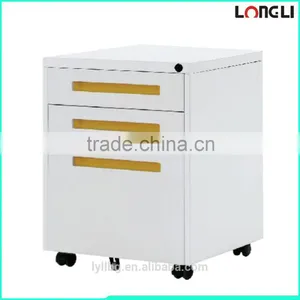 3 Drawers Movable Steel Filing Cabinet , Office Desk Under Mobile Pedstal thumbnail-2