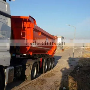 Trailer Tipping Dump Semi Tipper Trailer Tractor Trailer Low Bed Axle Chassis Container Van Semi Trailer Low Bed Truck Trailer thumbnail-1