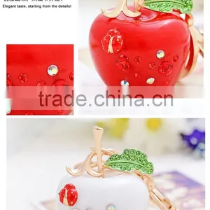 Colorful Crystal Rhinestone Accessories 3D APPLE Shape Key Chains and Key Rings thumbnail-3