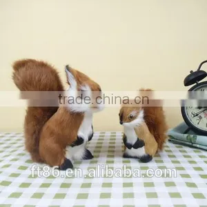 Handmade Real Fur Toy Animals Christmas Decoration Squirrel thumbnail-1