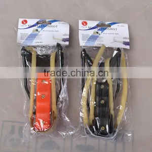 Wholesale Stainless Powerful Folding Outdoor Catapult Hunting Equipment Mini Slingshot With 4 Plastic Balls Plastic Handle thumbnail-1