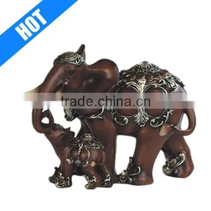 Customized Hand Painted Resin Mother and Baby Elephant thumbnail-1