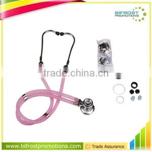 Pink Multifunctional Dual Head Double Barrel Stethoscope thumbnail-1
