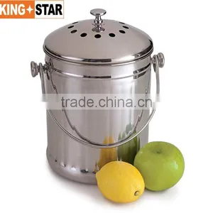 2 Gallons Stainless Steel Compost Pail thumbnail-1