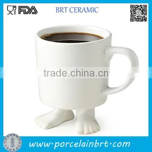 White Foot Shape Ceramic Coffee Mug thumbnail-1