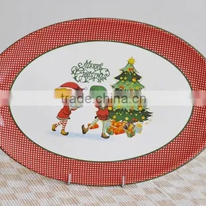 Porcelain Fish Plate With Christmas Decal thumbnail-1