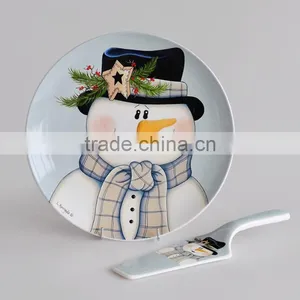 10.5inch Round Shape Cake Plate With Server, Porcelain With Decal Printing thumbnail-1