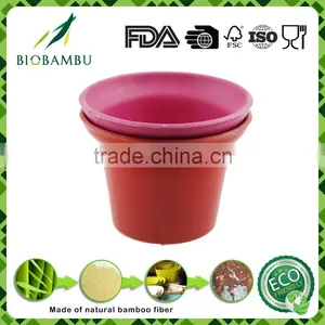 OEM Available Best Design Bright Colored Bamboo Fiber Flower Pot thumbnail-1