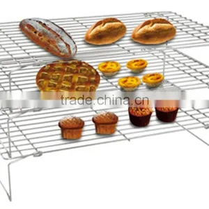3 Tiers Metal Bread Cooling Rack, Chrome Plate Wire Cooling Rack thumbnail-1